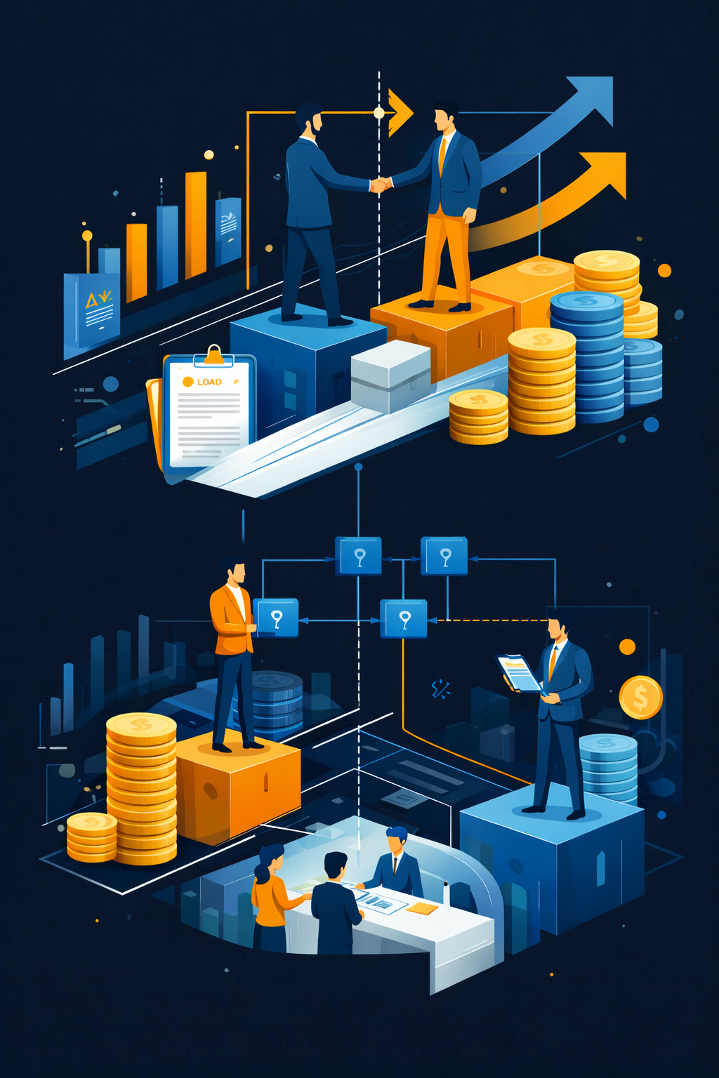 Diagram showing Senior and Junior Lender workflow in Encore360 Co-Lending module